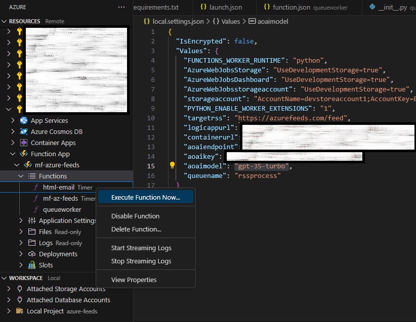 Trigger Azure Function